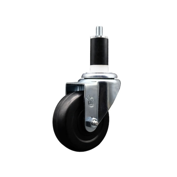 3.5'' SS Hard Rubber Wheel Swivel 1-3/8'' Expanding Stem Caster